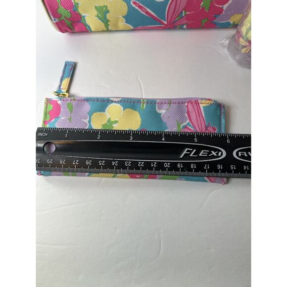 New Lilly Pulitzer Estee Lauder Make Up Bag Pink Pastel Floral Bag Pouch 9X5X2 - Picture 5 of 8